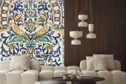 Naklejka: Tunezja. kairouan - w zaouia sidi saheb. fragment ceramiczne