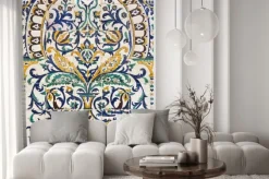 Naklejka: Tunezja. kairouan - w zaouia sidi saheb. fragment ceramiczne