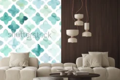 Naklejka: Turkusowy wzór malowany akwarelą