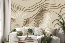 Naklejka: Turystyka górska. linia mapy topografii. wektor abstrakcyjna