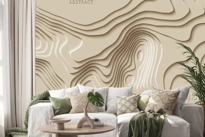 Naklejka: Turystyka górska. linia mapy topografii. wektor abstrakcyjna