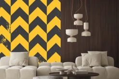 Naklejka: Żółty chevron tekstury wzór o udzielenie