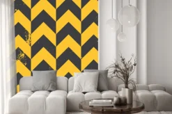 Naklejka: Żółty chevron tekstury wzór o udzielenie