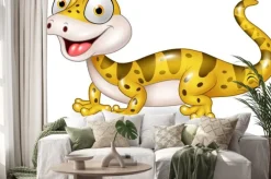 Naklejka: Żółty gekon z kreskówki