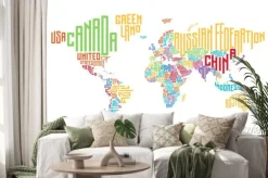 Naklejka: Typograficzna mapa świata wykonana z nazw krajów