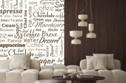 Naklejka: Typograficzny deseń do kawiarni