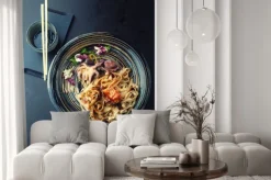 Naklejka: Udon makaron z łososiem i ośmiornicy