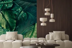 Naklejka: Układ kreatywny tropikalnych zielonych liści. koncepcja wiosna