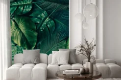 Naklejka: Układ kreatywny tropikalnych zielonych liści. koncepcja wiosna