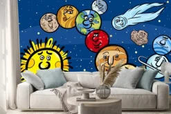 Naklejka: Układ słoneczny planety cartoon ilustracji