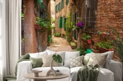 Naklejka: Ukryte ulic starożytnego miasta siena, włochy