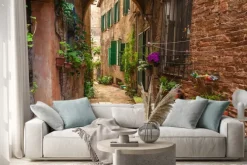 Naklejka: Ukryte ulic starożytnego miasta siena, włochy