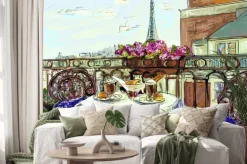 Naklejka: Ulica w paryżu - ilustracja