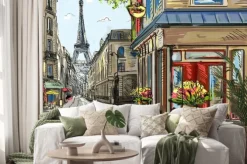 Naklejka: Ulica w paryżu - ilustracja