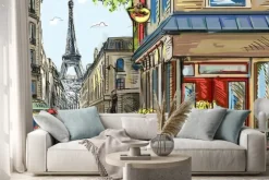 Naklejka: Ulica w paryżu - ilustracja