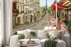 Naklejka: Ulica w paryżu - ilustracja