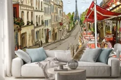 Naklejka: Ulica w paryżu - ilustracja