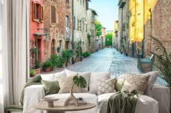 Naklejka: Uliczka w średniowiecznym włoskim mieście