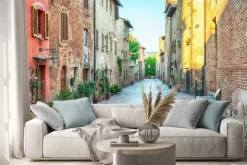 Naklejka: Uliczka w średniowiecznym włoskim mieście