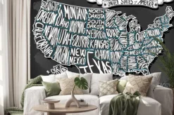 Naklejka: United states of america on vintage handwriting blackboard