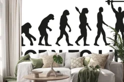 Naklejka: Urodził się podnieść ewolucję sztangista