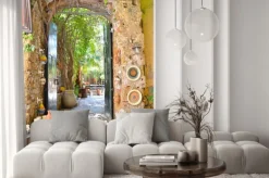 Naklejka: Urokliwe detale wąskich uliczek starego miasta