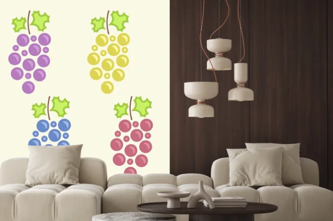 Naklejka: Ustaw kolorowe bukiety grape