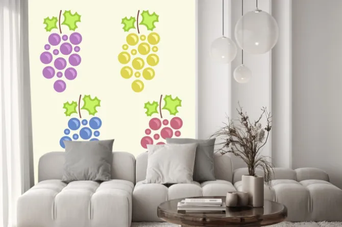 Naklejka: Ustaw kolorowe bukiety grape