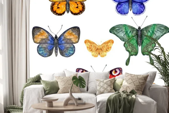 Naklejka: Ustawić kolorowe motyle