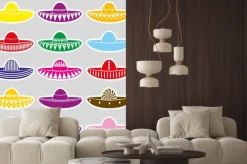 Naklejka: Ustawić meksyk wariacje sombrero naklejki eps10