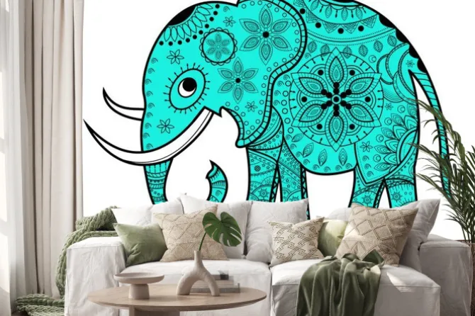 Naklejka: Utrzymane wektora słoń, słoń, porcelany vettoriale