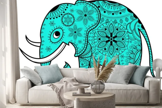 Naklejka: Utrzymane wektora słoń, słoń, porcelany vettoriale