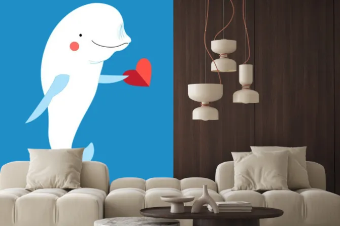 Naklejka: Uwielbiam z delfinem