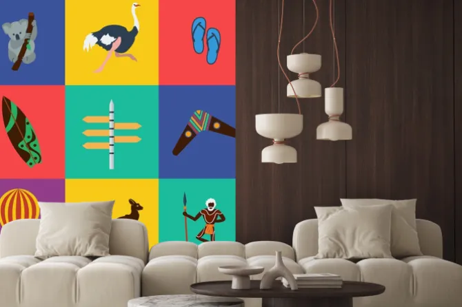 Naklejka: Vector australia flat color