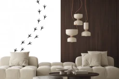 Naklejka: Vector black bird paw steps road isolated on white background