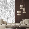 Naklejka: Vector black white abstract wave hair background