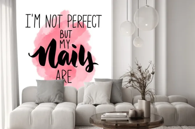 Naklejka: Vector handwritten lettering about nails. inspiration quote