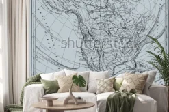 Naklejka: Vector historical map of nord america from atlas published in