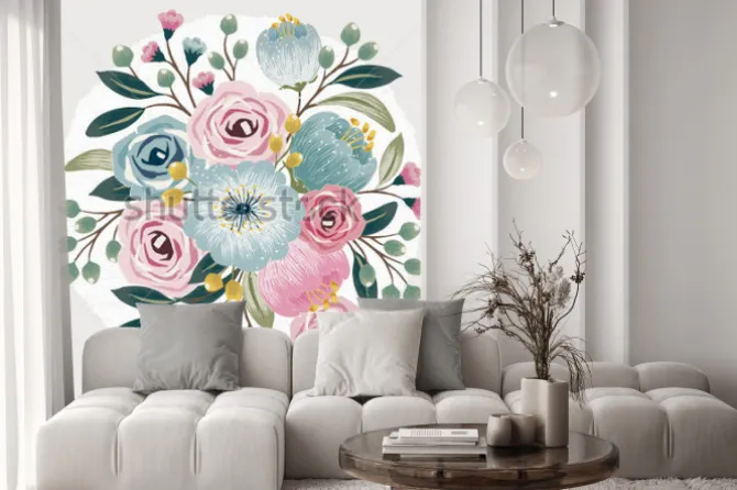 Naklejka: Vector illustration of a beautiful floral bouquet with spring