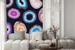 Naklejka: Vector seamless pattern with geode and agate cuts