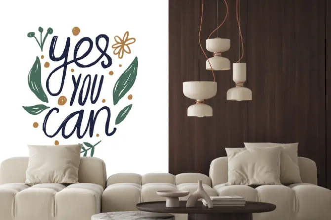 Naklejka: Vector tempting typography lettering postcard or poster