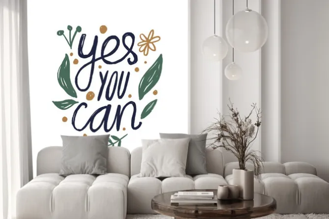 Naklejka: Vector tempting typography lettering postcard or poster