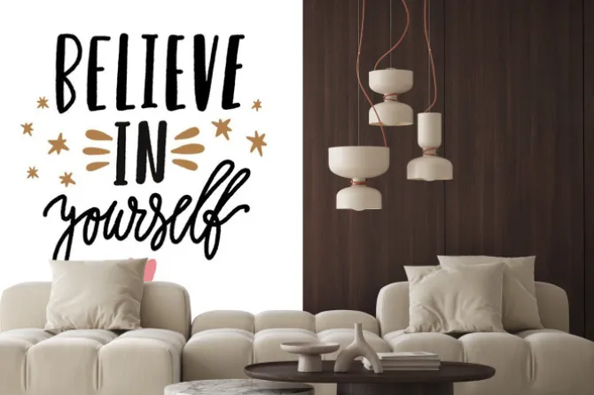 Naklejka: Vector tempting typography lettering postcard or poster