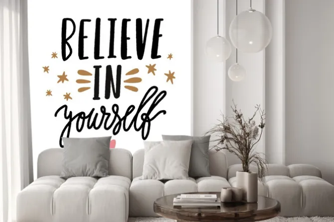 Naklejka: Vector tempting typography lettering postcard or poster