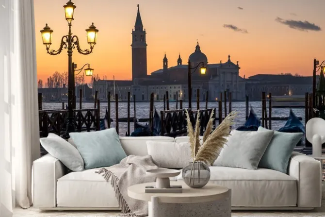 Naklejka: Venezia, alba e chiesa di s. giorgio