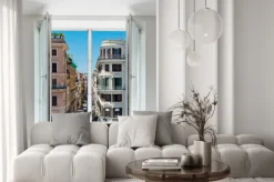 Naklejka: Via condotti, rzym widział przez okno