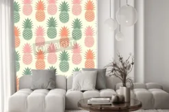 Naklejka: Vintage ananas bez szwu