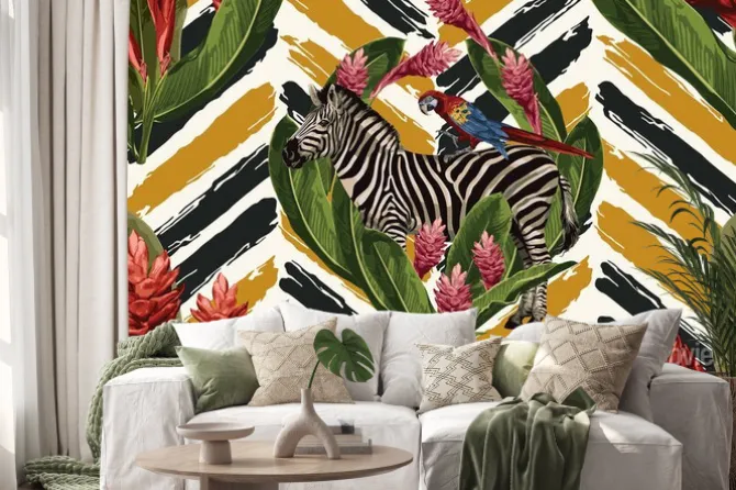 Naklejka: Vintage beautiful and trendy seamless pattern design in super