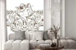 Naklejka: Vintage element dekoracyjny grawerowanie z barokowym ornamentem