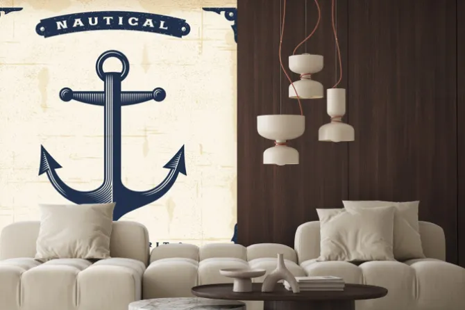 Naklejka: Vintage kotwica